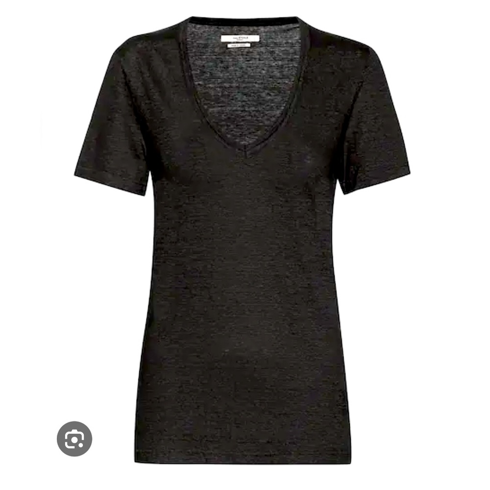 Isabel Marant Etoile charcoal linen deep V tee. XS